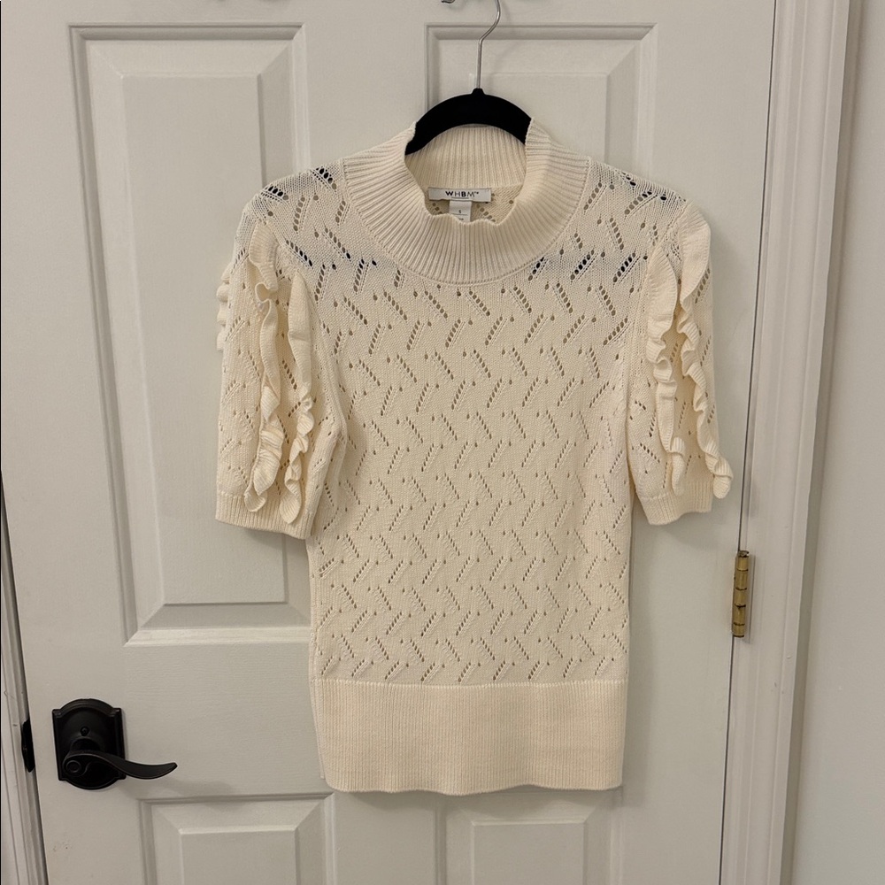White House Black Market Ivory Cowl Neck Sweater